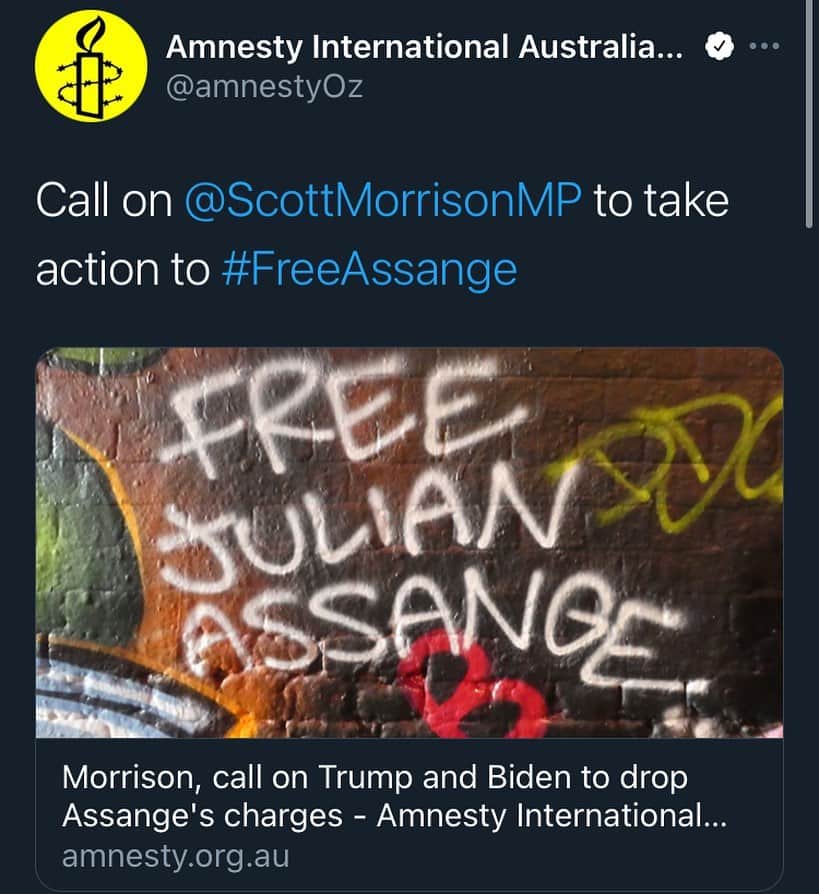 WikiLeaksさんのインスタグラム写真 - (WikiLeaksInstagram)「@amnestyaustralia: Call on @scottmorrisonmp to take action to #FreeAssange」1月8日 7時29分 - wikileaks