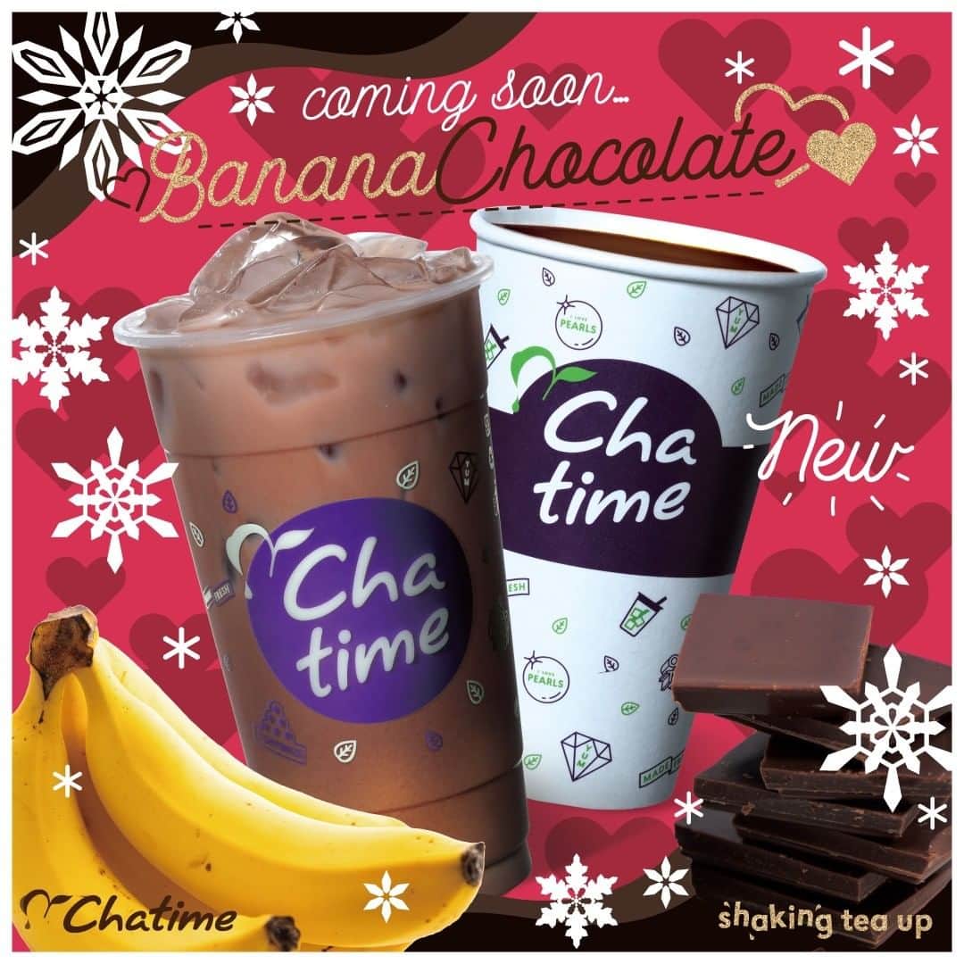 Chatime公式さんのインスタグラム写真 - (Chatime公式Instagram)「みんな大好きバナナと相性抜群のチョコレートドリンク、 「バナナチョコ」が1月15日(金)から季節限定で登場！🍌🍫✨  裏ごししたバナナを加工した口当たりなめらかなバナナペーストは、 バナナの濃厚な甘みと香りが広がる味わいです。 定番プレミアムココアをベースに チョコレート感をリッチに仕上げたドリンクです💕  最もチョコレートが似合うこの季節に ホットでもコールドでもお楽しみ頂けます！ 是非お試しください🥳  #Chatime #チャタイム #バナナチョコ  #タピオカ #タピオカドリンク #期間限定 #季節限定  #台湾カフェ」1月8日 14時48分 - chatime_jp
