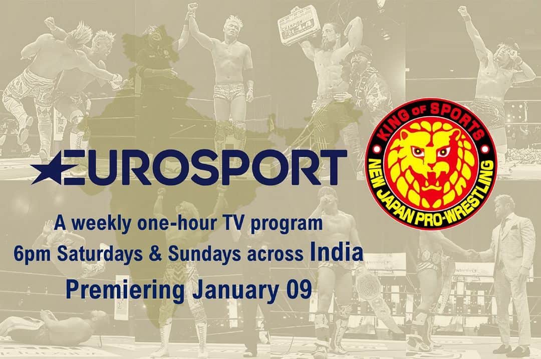 新日本プロレスさんのインスタグラム写真 - (新日本プロレスInstagram)「なんと2021年1月9日より、新日本プロレスが“インド”でも放送開始!! インドの有力スポーツTVチャンネル『Eurosport India』にて放送スタート！  NJPW comes to Eurosport India starting January 9 A strong style 60 minutes hits eight countries across central Asia starting Saturday prime time  #njpw #Eurosport #INDIA #prowrestling」1月8日 15時30分 - njpw1972