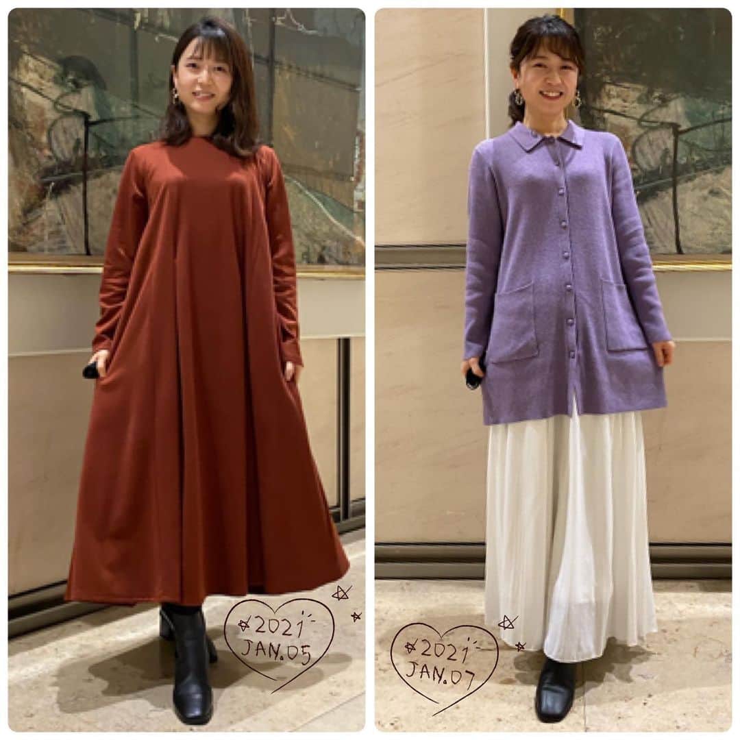 のインスタグラム：「2021.1.5(火)&7(木) #日本テレビ　「バゲット」 #日テレバゲット #衣装  @brownandstreet_official  #brownandstreet  #日テレ #テレビ衣装 #気象予報士 #お天気キャスター　#気象キャスター  #japan #weatherforecaster #forecaster  #prévisionsmétéorologiques  #氣象主播  #기상예보사　#기상캐스터 #今日の衣装　#きょうの衣装　#今日の服 #今日のコーデ　#今日のスタイリング  #コーディネート　#153cm #低身長コーデ  #ootd #ootdfashion #ootdstyle  #fashion」