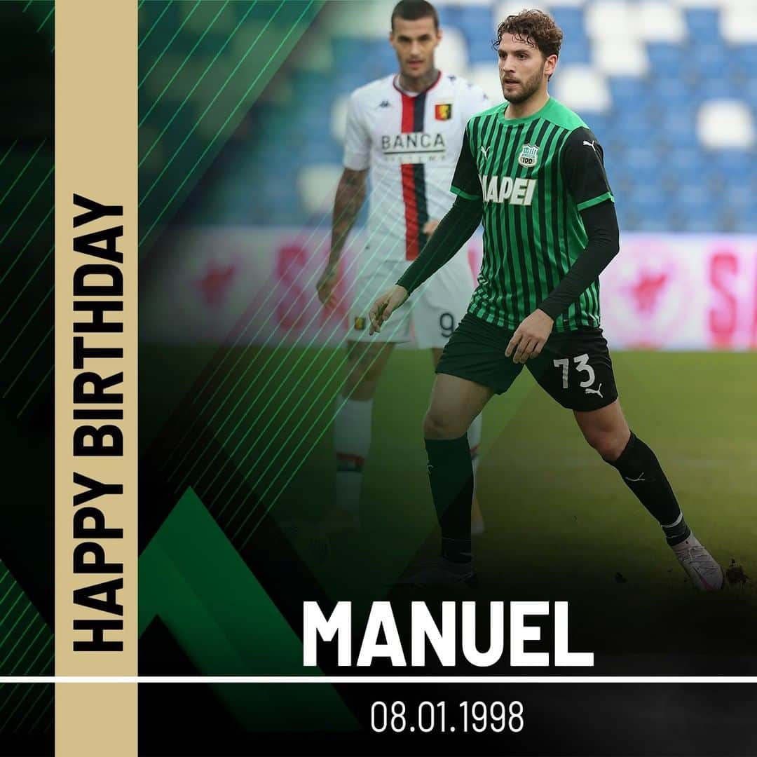 USサッスオーロ・カルチョさんのインスタグラム写真 - (USサッスオーロ・カルチョInstagram)「🎂 Oggi Manuel #Locatelli compie 23 anni!  Tanti auguri di #BuonCompleanno @locamanuel73!!! 🎉🎉🎉  #HappyBday 🖤💚 #ForzaSasol」1月8日 16時54分 - sassuolocalcio