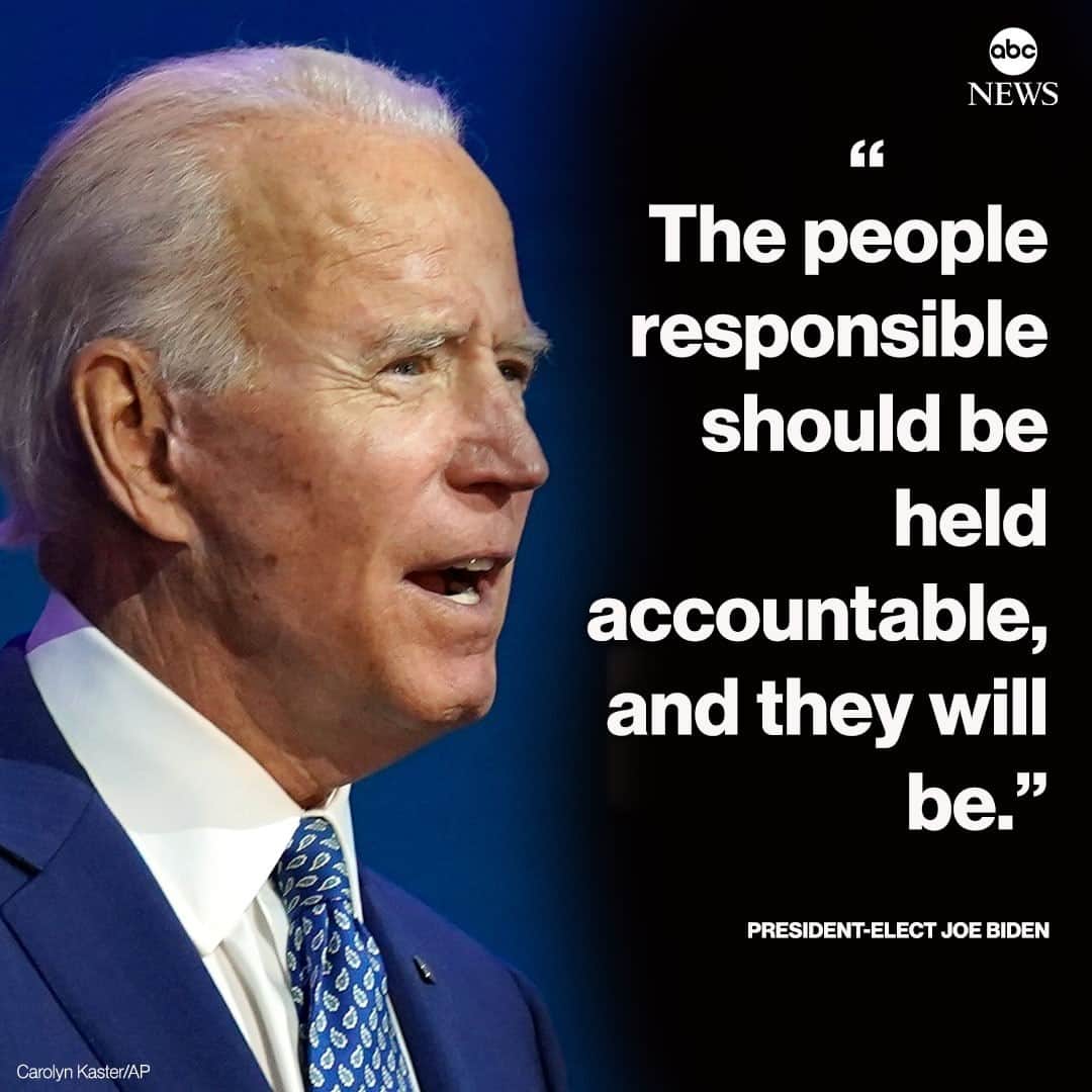 ABC Newsさんのインスタグラム写真 - (ABC NewsInstagram)「President-elect Joe Biden expresses his "deep sympathy for the family of Capitol Police Officer Sicknick," who died after sustaining wounds in Wednesday's siege on the U.S. Capitol.⁠ ⁠ "The people responsible should be held accountable, and they will be." ⁠ ⁠ Head to LINK IN BIO for more on the federal murder investigation into Sicknick's death.⁠ ⁠ #briansicknick #uscapitol #capitolpolice #politics #joebiden」1月9日 4時30分 - abcnews