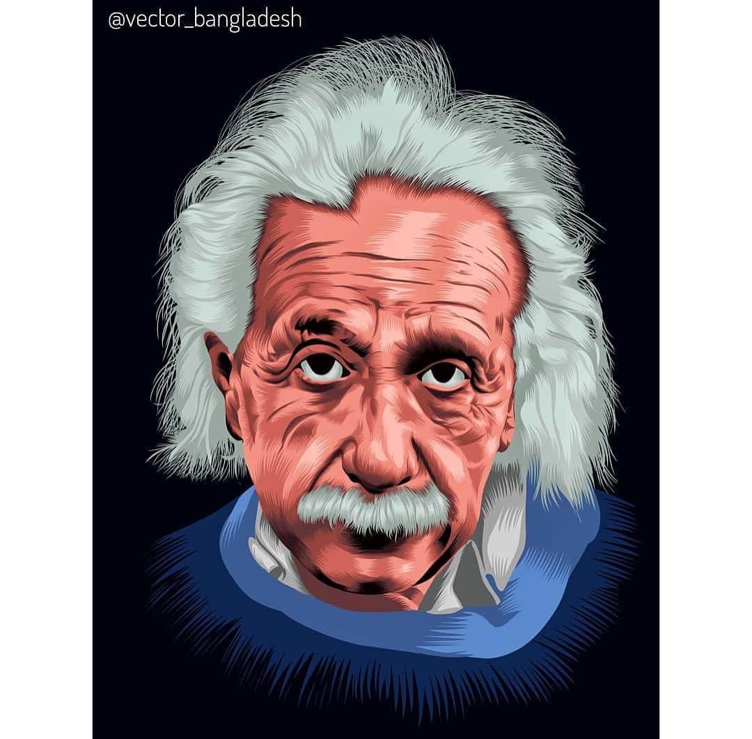 アルベルト・アインシュタインのインスタグラム：「Fan art Friday! Posted @withregram • @vector_bangladesh」