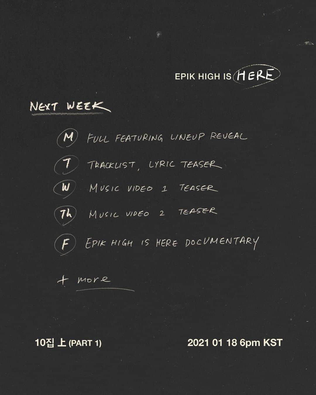ミスラ・ジン さんのインスタグラム写真 - (ミスラ・ジン Instagram)「Next week. ⠀ 10집 『Epik High Is Here』. 2CD 중 첫 앨범 『Epik High Is Here 上』 2021년 1월 18일 저녁 6시 발매. ⠀ Epik High’s 10th studio album Epik High Is Here. Part 1 of the double album will be released 1/18/2021 6PM KST. ⠀ #epikhighishere #epikhigh #에픽하이」1月9日 0時06分 - realmithrajin