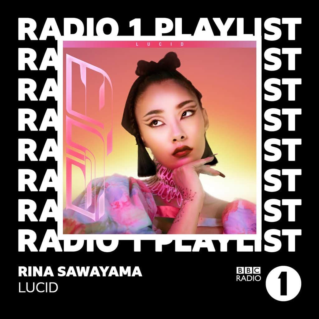 リナ・サワヤマのインスタグラム：「ty @bbcradio1 for putting bby LUCID on the playlist !!!!!! PIXELS turn it allllll the way up if u hear it !!!!! 💜💜💜💜💜 link in stories to tune innnnn xxxx」