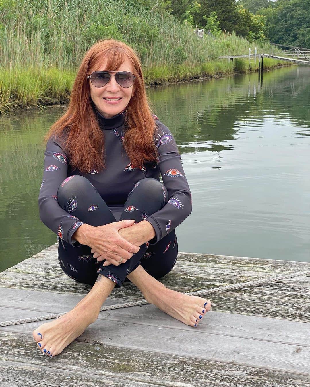 ニコールミラーのインスタグラム：「You’ve been asking for our rash guards and they’re finally here! Shop new activewear online now 🌊 #NMActive (missing summer days on the water!)」