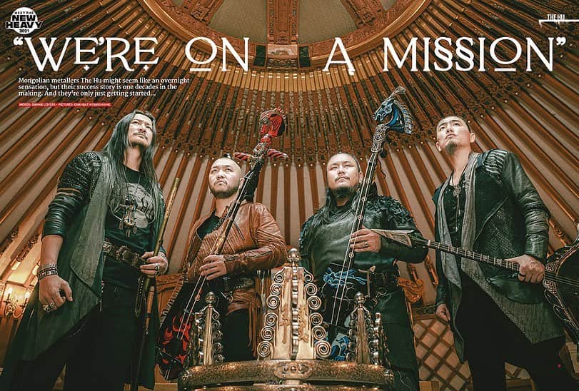 のインスタグラム：「“We’re on a mission.” @thehuofficial star as one of FOUR covers for the new issue of Metal Hammer - out now #TheHu #MetalHammer #HeavyMetal #Mongolia #Rock #Metal」