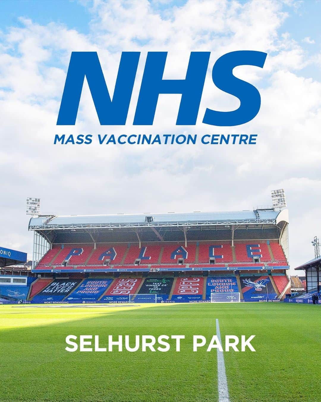 クリスタル・パレスFCさんのインスタグラム写真 - (クリスタル・パレスFCInstagram)「Crystal Palace Football Club is donating Selhurst Park to the NHS to be used as a vaccination centre in the fight against coronavirus.  #CPFC #PremierLeague #PL #NHS」1月9日 1時57分 - cpfc