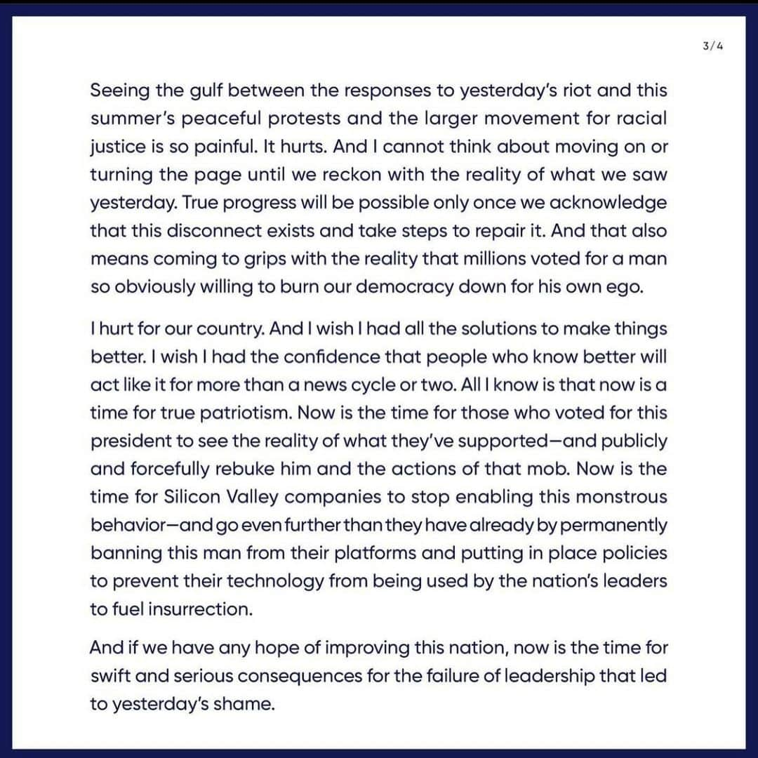 トーレイ・デヴィートさんのインスタグラム写真 - (トーレイ・デヴィートInstagram)「Repost from @michelleobama . “All I know is that now is the time for true patriotism.  Now is the time for those who voted for this president to see the reality of what they’ve supported - and publicly and forcefully rebuke him and the actions of that mob.” 💔  We can mend this country but we have to do it together.  It’s time to heal.」1月9日 2時54分 - torreydevitto