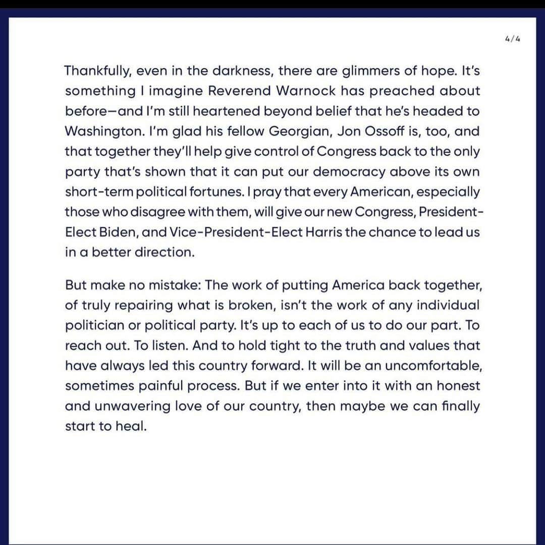 トーレイ・デヴィートさんのインスタグラム写真 - (トーレイ・デヴィートInstagram)「Repost from @michelleobama . “All I know is that now is the time for true patriotism.  Now is the time for those who voted for this president to see the reality of what they’ve supported - and publicly and forcefully rebuke him and the actions of that mob.” 💔  We can mend this country but we have to do it together.  It’s time to heal.」1月9日 2時54分 - torreydevitto