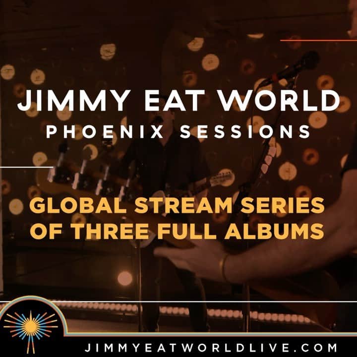 Jimmy Eat Worldのインスタグラム：「Next Friday we are playing our first show in over a year!!! 🤘 It can't come soon enough. Reminder, the early bird ticket price for the bundle of all three shows expires over the weekend on Jan. 10th at 11:59PM ET. Get tickets now at jimmyeatworldlive.com.   #PhoenixSessions」