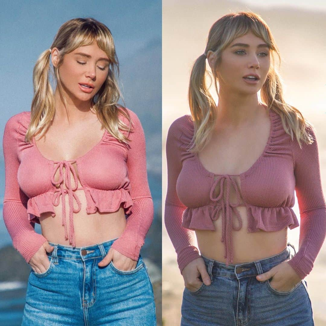 サラ・ジーン・アンダーウッドさんのインスタグラム写真 - (サラ・ジーン・アンダーウッドInstagram)「Wearing cute @fashionnova top and pants! Fashionnovapartner Okay, question time!! These photos were taken in the same spot, just changed the way I was facing the sun. Which kind of lighting do you prefer: front lit (left), OR back lit by the sun (right) 🤔 I’m always so torn of what I think looks better, I would love to hear your opinion!  . Top “got knit together tie front top” Jeans “I got it from my mama jeans” . #novababe #ootd #oregoncoast #wildernessculture #fashion #womensfashion」1月9日 6時59分 - saraunderwood