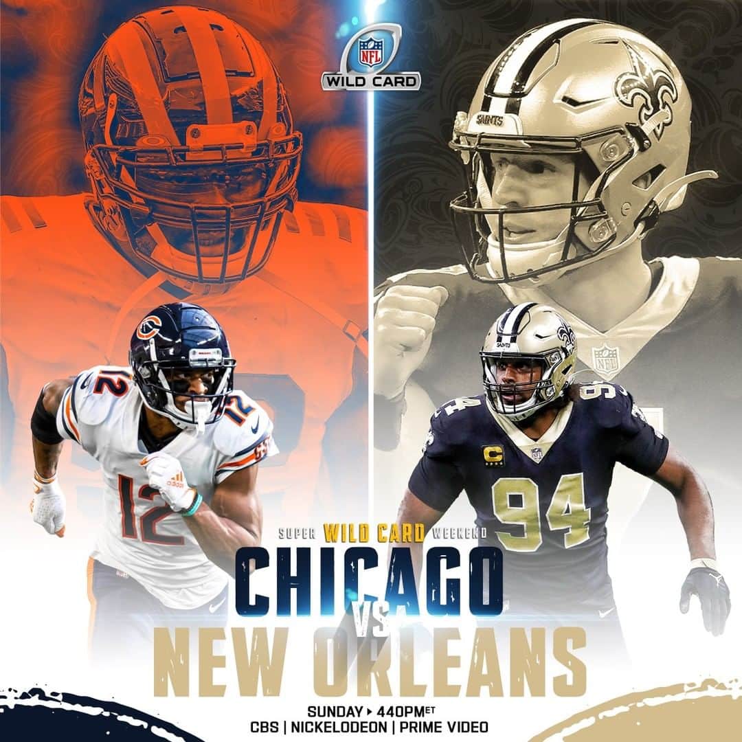 NFLさんのインスタグラム写真 - (NFLInstagram)「The Chicago Bears and New Orleans Saints meet on #SuperWildCard Weekend.  📺: #CHIvsNO -- Sunday 4:40pm ET on CBS 📱: NFL app // Yahoo Sports app」1月9日 7時30分 - nfl