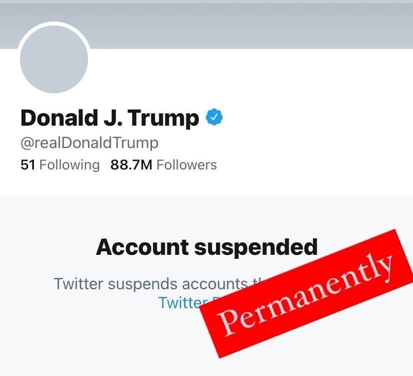 オリヴィア・マンのインスタグラム：「From Twitter:   "After close review of recent Tweets from the account and the context around them we have permanently suspended the account due to the risk of further incitement of violence."」