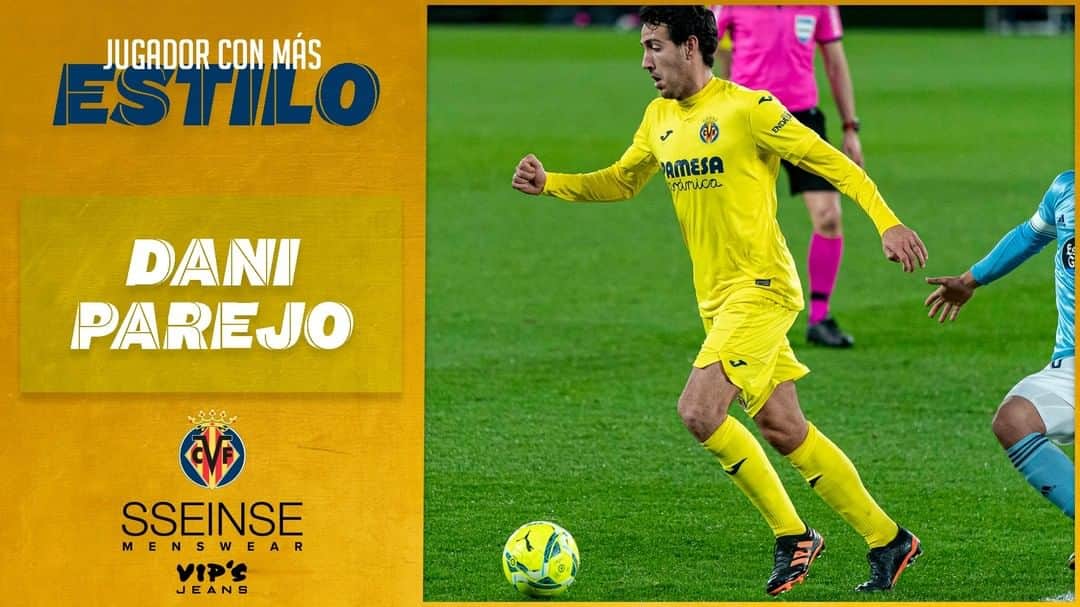 ビジャレアルCFのインスタグラム：「Y el Jugador con Más Estilo de @vips_jeans & @sseinse es...  ¡@dani_parejo10 tras su enésima exhibición marcando, asistiendo y haciendo jugar al Submarino!  ¡Impresionante 😱! . The @vips_jeans and @sseinse Most Stylish Player goes to...  @dani_parejo10 after his great performance, scoring, assisting and making the Submarine play!  Impressive 😱! . #villarreal #futbol #football #soccer #laliga」