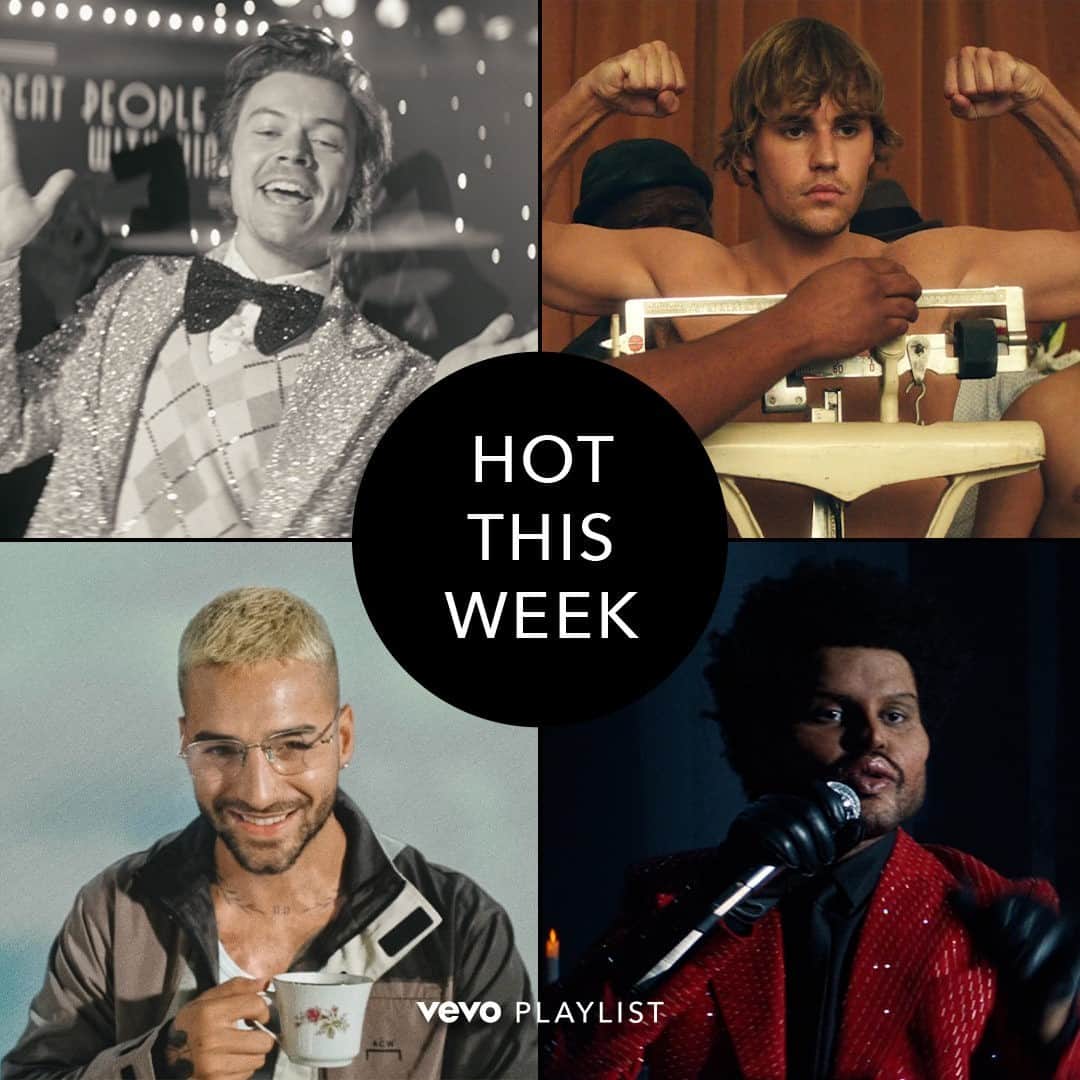 Vevoさんのインスタグラム写真 - (VevoInstagram)「It's raining men on Hot This Week with @harrystyles, @justinbieber, @maluma, and @theweeknd giving us some early hits for the new year ☔️🔊 ⠀⠀⠀⠀⠀⠀⠀⠀⠀ ▶️[Link in bio] #HarryStyles #JustinBieber #Maluma #TheWeeknd」1月9日 10時00分 - vevo