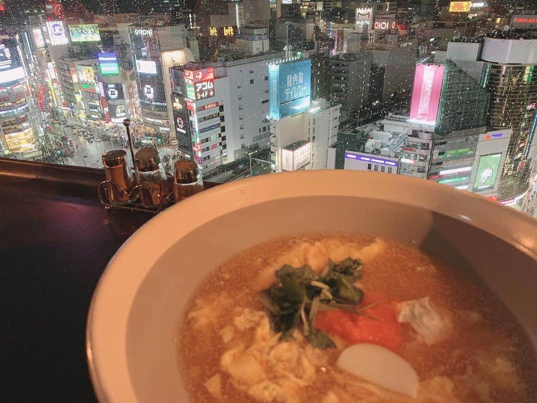 小山星流のインスタグラム：「懐かしの素晴らしい景色  #渋谷スカイ #つるとんたん #景色 #おいしい」