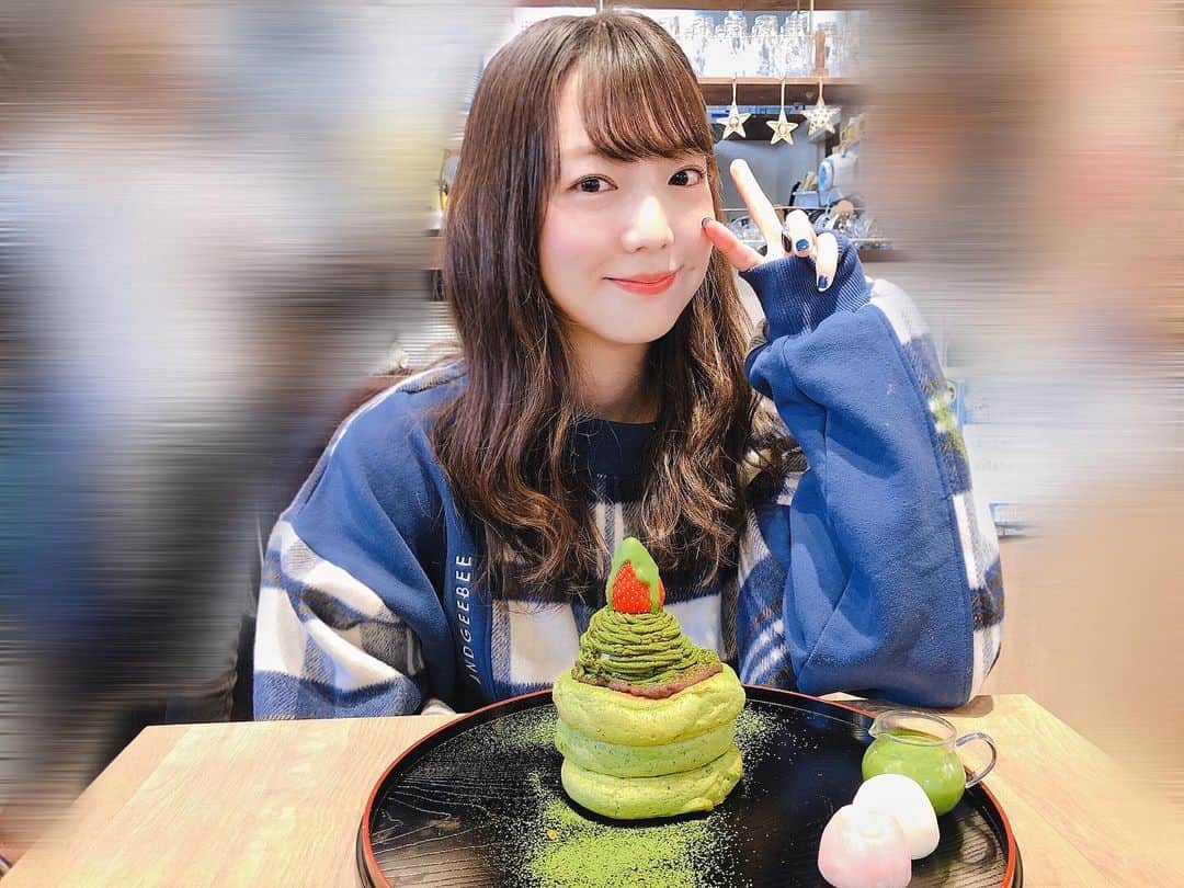 藤本かえでのインスタグラム：「美味しすぎて数秒で無くなったパンケーキ🥞  抹茶×パンケーキは最強案件すぎるよね🤤  #パンケーキ #パンケーキ巡り #スリースターズパンケーキ #3starspancake」