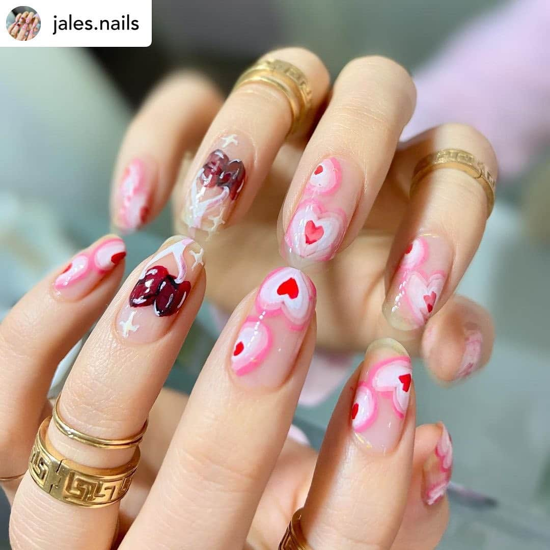 Nail Designsさんのインスタグラム写真 - (Nail DesignsInstagram)「Credit • @jales.nails Hello I made nailart for Valentine’s Day❤️💕 ı am going to made and share Valentine’s Day nailarts this week. #nailart#nails#nailsofinstagram#nail#nailartist#nailtechmemes#naildesign#nailclouds#nailaddictbag#nailartathome#nailspafeature#nailfrench#naildesigns#nailswag#keşfet#keşfetteyiz#oje#ojesürmek#ojesizgezmeyenlerkulübü#explore#exploremore#nailsoftheday#nailsart#valentinesdaynails#valentinesdaygift#valentineday#diynails#nailstudio」2月7日 8時49分 - nailartfeature