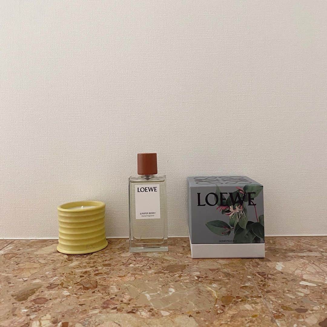近藤千尋のインスタグラム：「愛しのりーちゃんから もらったお誕生日プレゼントと @loewe  がかわいい…🌼😍 お部屋にもぴったりありがとう🥺♥️  玄関には十愛と買いに行ったお花💐 コンソールテーブルは 一目惚れして輸入家具屋さんで❤️ おうち時間が続くので スリッパ買い替えたいなぁ。笑 おすすめのおうちスリッパ 教えてください✨😚😚笑  #インテリア #玄関 #loewe」