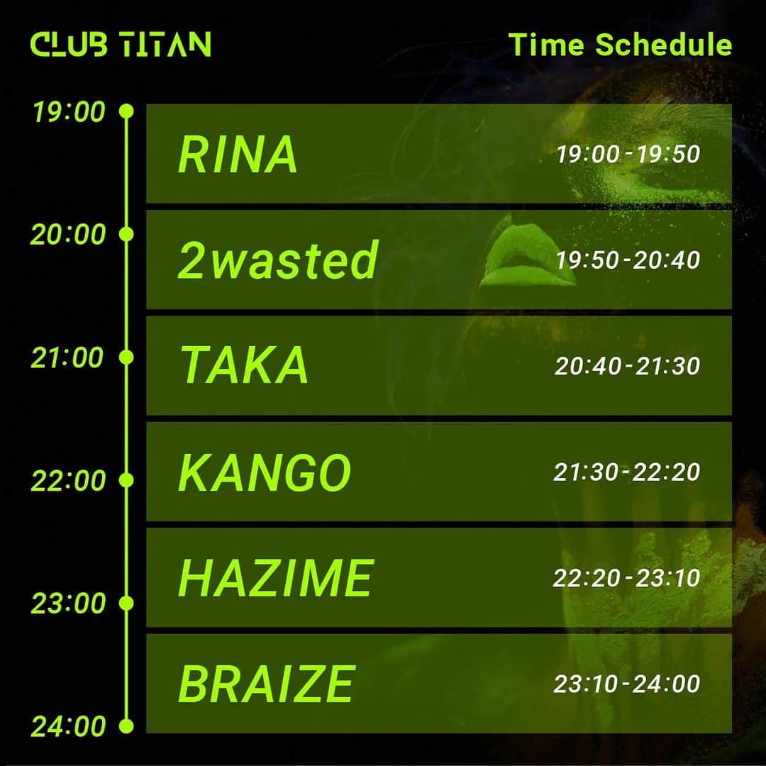 DJ HAZIMEさんのインスタグラム写真 - (DJ HAZIMEInstagram)「Tonight🟢 @club__titan  Online DJ Party 19:00-24:00 JPT お時間のある方は是非🟢」2月7日 13時32分 - djhazime