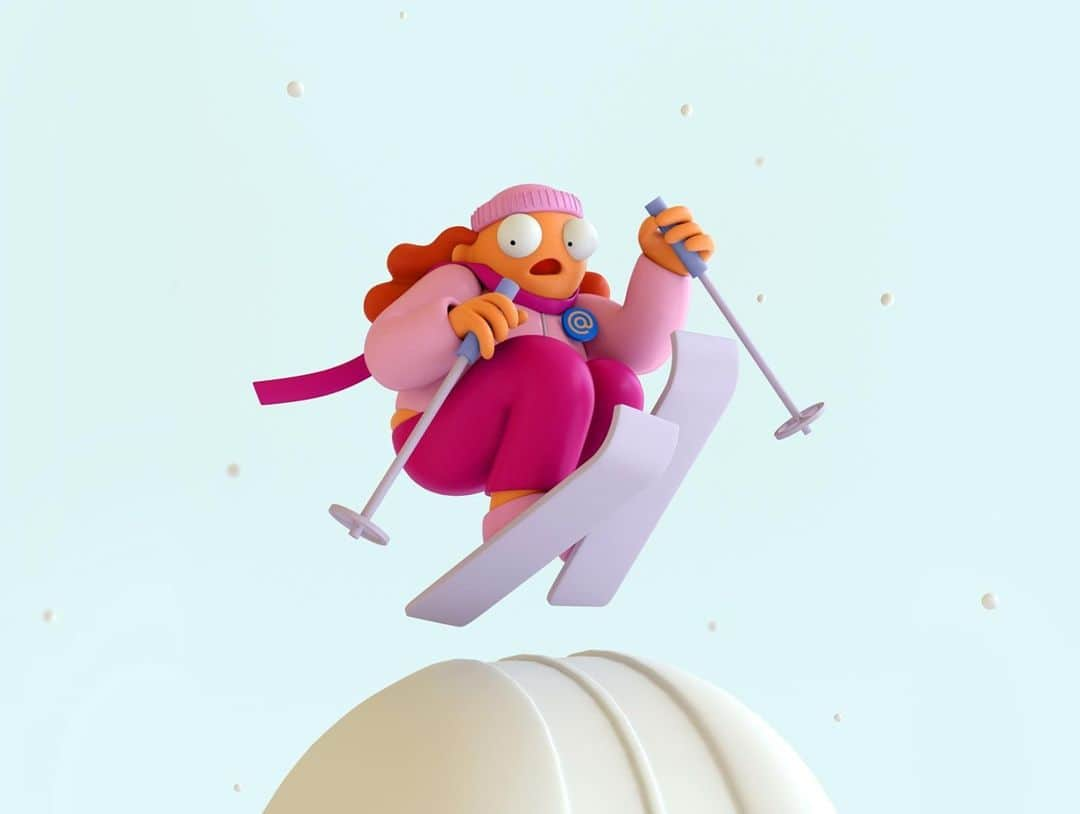 Dribbbleさんのインスタグラム写真 - (DribbbleInstagram)「GO 21 GO! by Valya Grechka ⠀ ⠀ #dribbble #design #3D #3DIllustration #illustration #characterdesign #ski」2月7日 14時33分 - dribbble