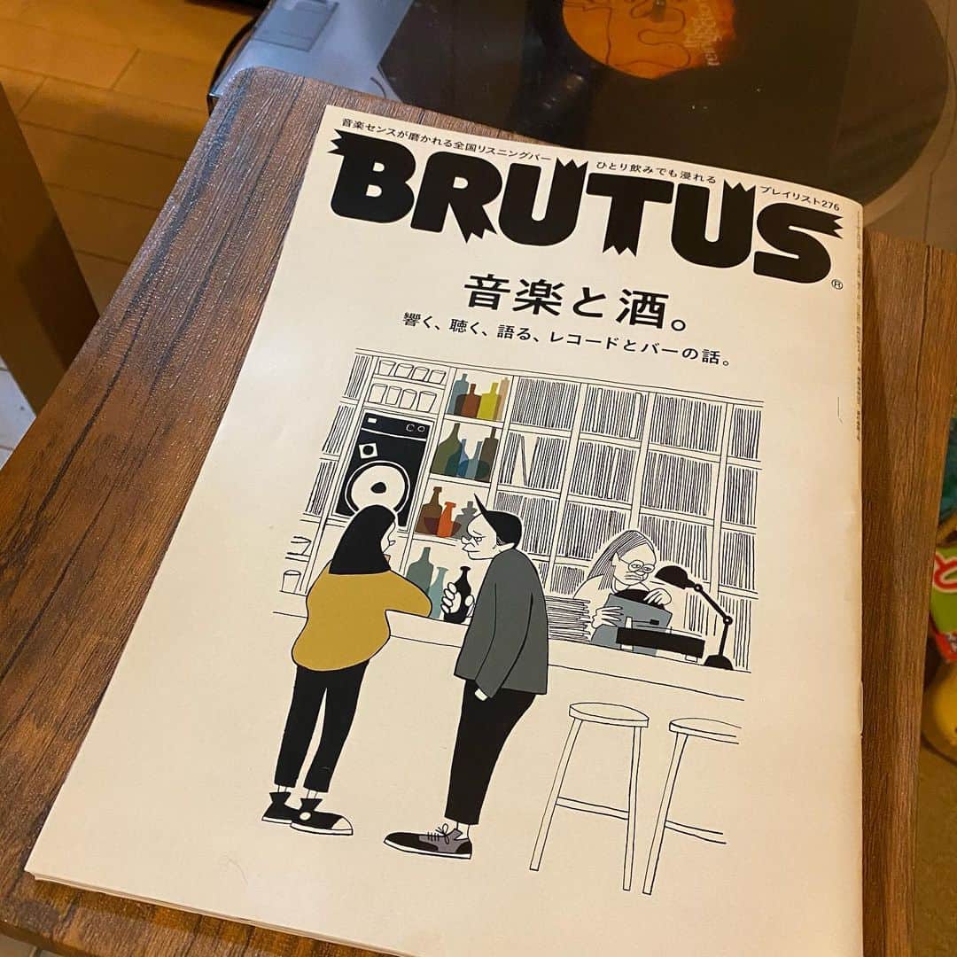 のインスタグラム：「ハナイ君のイラストが表紙のBRUTUS買った。」
