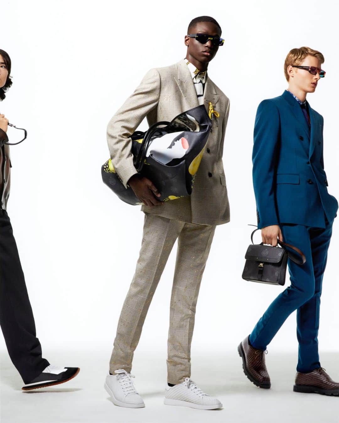 ベルルッティのインスタグラム：「- THE #BERLUTI x BRIAN ROCHEFORT COLLECTION BY @kris_van_assche -  The Summer 2021 collection is a result of a dialogue between Artistic Director Kris Van Assche and Ceramicist Artist @energygloop.  Introducing white Stellar sneaker and Camden derby in a new take with a woven leather treatment that embodies a conversation between sport and elegance.   Collection now available In-Store and on the E-Shop.  Photography by @carlijnjacobs  Creative Direction by #krisvanassche and @mmparisdotcom  Styling by @mauricionardi」