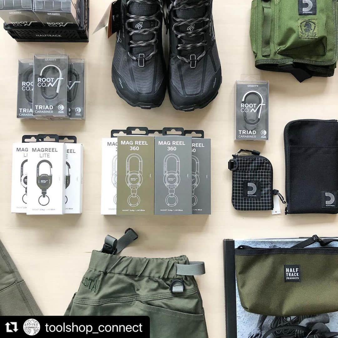 ROOT CO. Designed in HAKONE.さんのインスタグラム写真 - (ROOT CO. Designed in HAKONE.Instagram)「. CONNECT( @toolshop_connect )にて、ROOT CO.プロダクトの一部を展開いただいております。  是非ご確認下さい。  #root_co #magreel360 #magreellite #triadcarabiner  Repost from @toolshop_connect #connectsnaps _ 本日店頭にリリースしましたー！ #rootco オンラインショップにも同時リリースしています！ @connect_onlineshop  早くも一部商品のカラーに欠けが出ておりますがまだまだございます！ 是非この機会にご来店下さい！ 本日も20時まで。 皆様のご来店をお待ちしています！ _ ===================================== _ OUTDOOR⇄LIFE TOOL SHOP -CONNECT-  _ HP → (@toolshop_connect) ONLINE SHOP → (@connect_onlineshop) コネクト企画 → (@connect_planning) 店主アカウント → (@connect_uta) _ ===================================== _ #滋賀 #大津 #堅田 #琵琶湖 #アウトドア #キャンプ #セレクトショップ #motherlake #outdoor #camp #lifestyle #design #fashion #selectshop #toolshop #connect #エスカルゴビル3f _ #halftrackproducts  #ハーフトラックプロダクツ #harvesta #ハーベスタ」2月3日 12時17分 - root_co_official