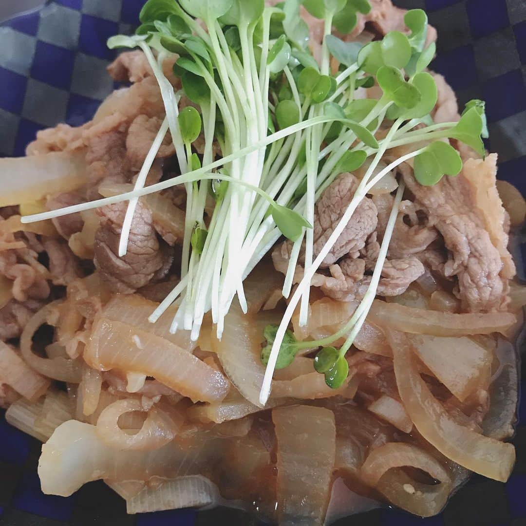 藤田太陽のインスタグラム：「・ 簡単男料理。 うみゃ〜☺️ ・ #簡単料理 #本当はプルコギ食べたかった #コチュジャンないから作れなかった #米は5合だな」