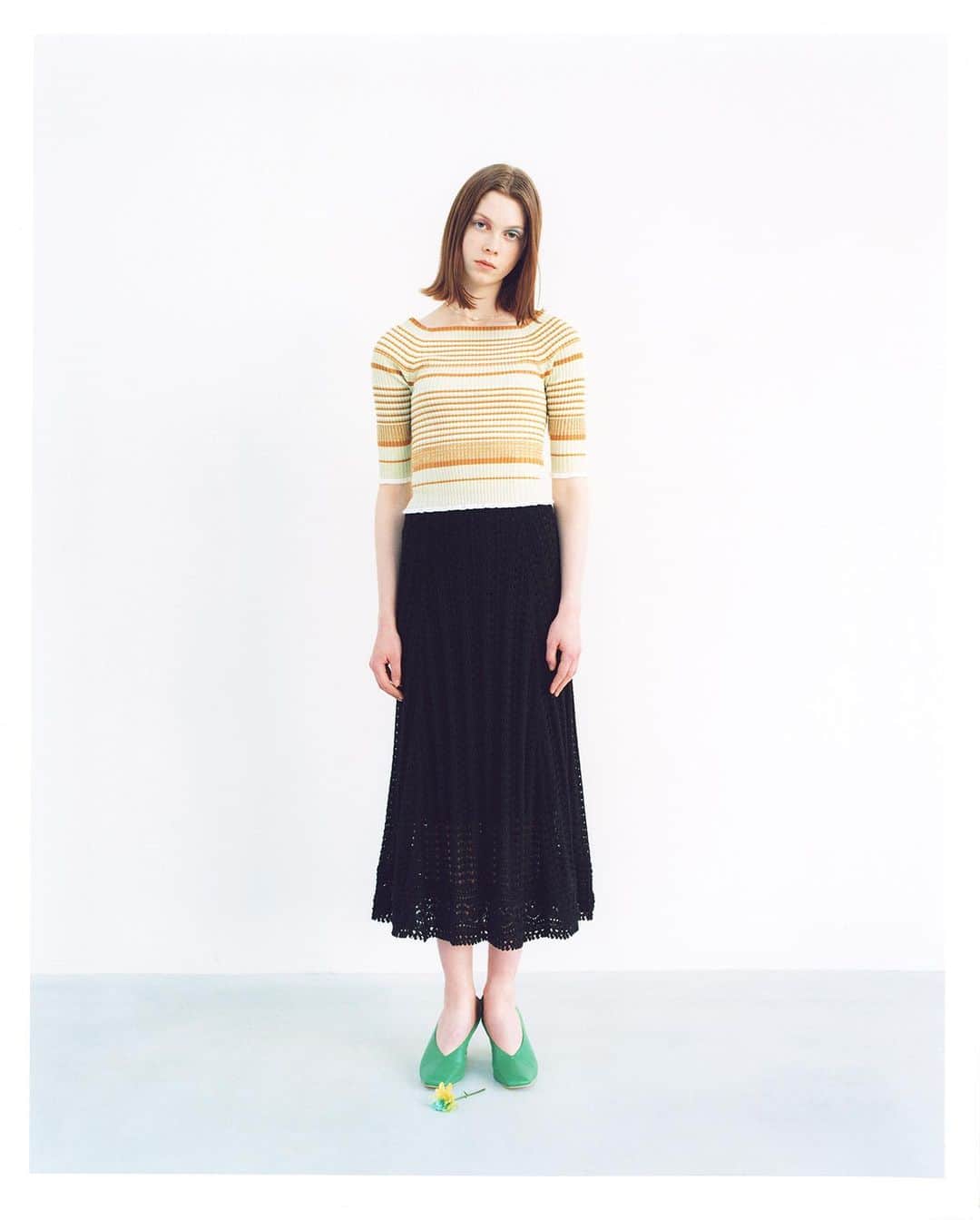 ファーファーのインスタグラム：「【CATALOG】 2021 SPRING COLLECTION  tops ¥8,000＋tax skirt ¥21,000＋tax shoes ¥22,000＋tax  プロフィールリンクより 最新のデジタルカタログをチェック！  @furfur_official @furfur_official_staff  #FURFUR #ファーファー」