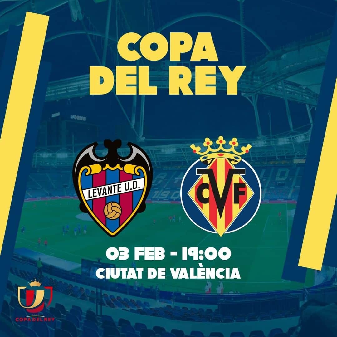 ビジャレアルCFのインスタグラム：「¡Derbi y partidazo para el Submarino en busca de las semifinales!  🆚 @levanteud  🏆 #CopaDelRey  🗓️ Cuartos de final ⌚ 19.00h 🏟️ Estadio Ciutat de València 📺 @dazn_es  Derby and a great game for the Submarine, aiming to get into the semi-finals!  🆚 @levanteud  🏆 #CopaDelRey  🗓️ Quarter-finals ⌚ 7pm CET 🏟️ Estadio Ciutat de València  #futbol #soccer #football #villarreal」