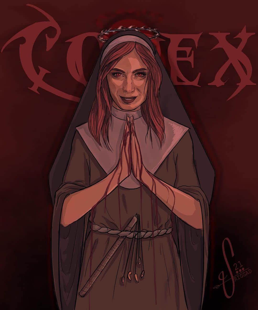 フェリシア・デイのインスタグラム：「So The Guild did a session of a new TTRPG my friend @hydra_lord is Kickstarting called Gods of Metal:RagnaRock and a community member RiggaD made this incredible fan art of our characters LOL. It’s NSFW. Tune in this Sunday at 7:30pm PST to see us play one more time!」