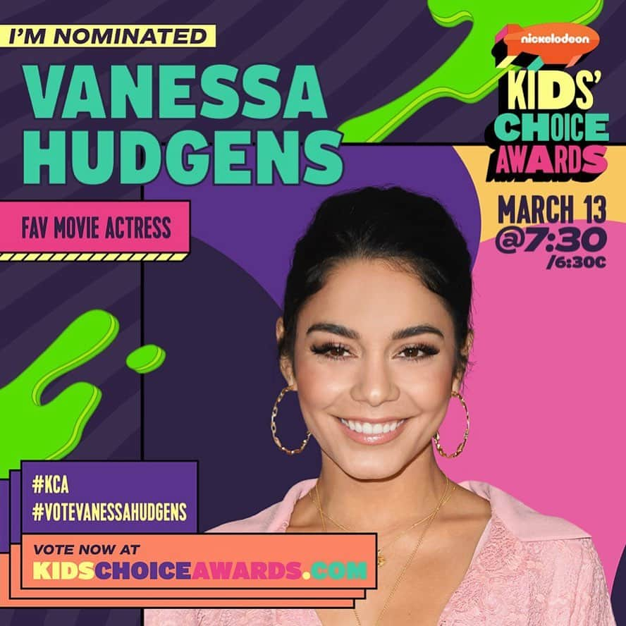 ヴァネッサ・ハジェンズさんのインスタグラム写真 - (ヴァネッサ・ハジェンズInstagram)「Oh snap. I’ve been nominated for a @Nickelodeon Kids’ Choice Award! 🏆 Link to vote in my bio 🤘🏽♥️🥳 #KCA」2月4日 4時48分 - vanessahudgens