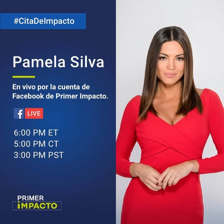 Primer Impactoさんのインスタグラム写真 - (Primer ImpactoInstagram)「#CitaDeImpacto: Este miércoles tendremos un #FacebookLive con @pamelasilva por la cuenta de Primer Impacto. No te lo puedes perder.」2月4日 4時49分 - primerimpacto