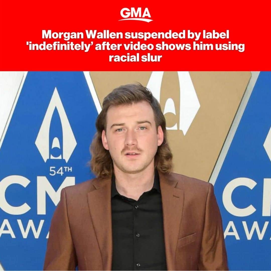 Good Morning Americaさんのインスタグラム写真 - (Good Morning AmericaInstagram)「Country singer Morgan Wallen's record label has suspended him "indefinitely" after a video surfaced of him using a racial slur. Link in bio for more details.」2月4日 5時02分 - goodmorningamerica