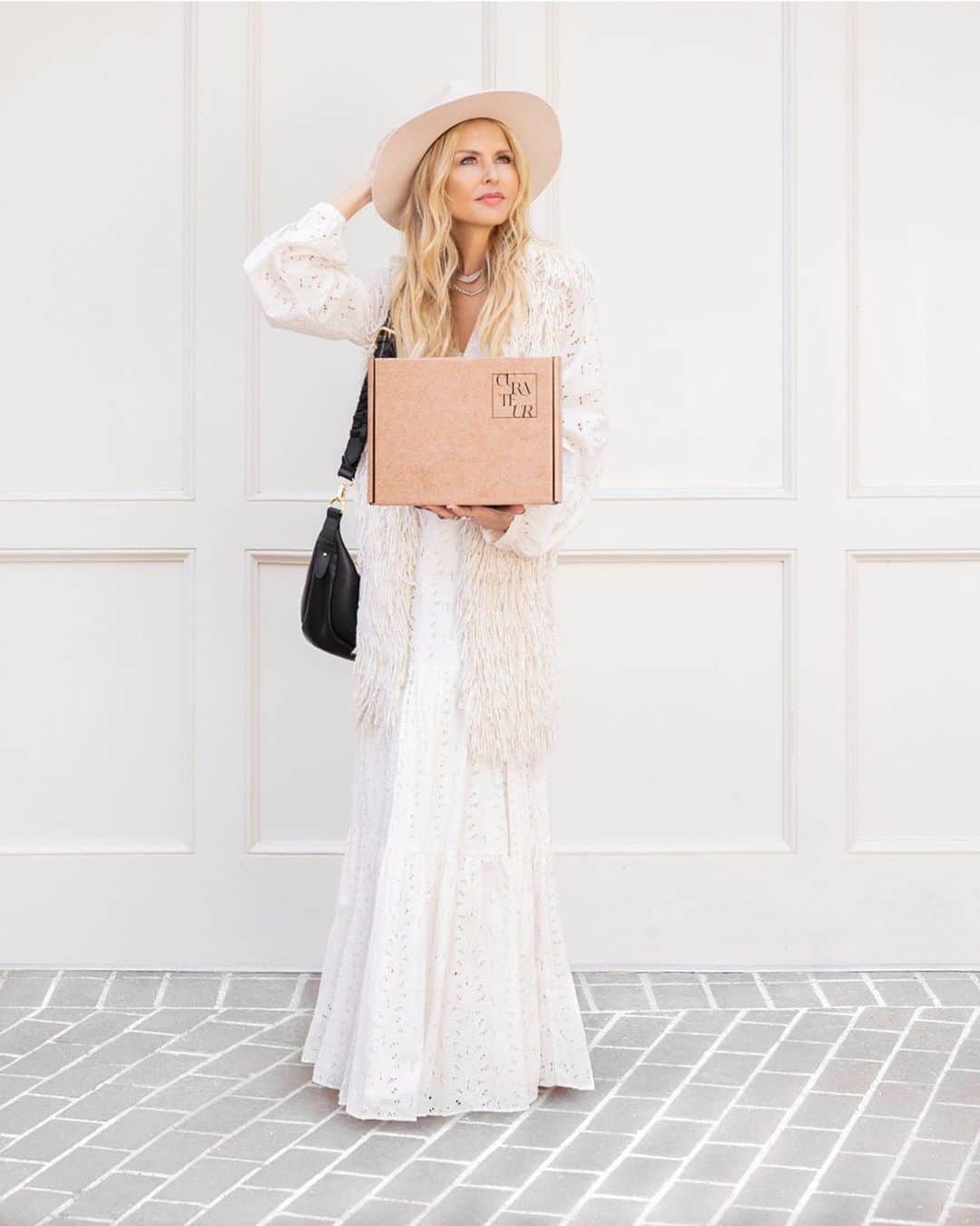 レイチェル・ゾーのインスタグラム：「I am beyond excited to share my latest #spring edition of @curateur to finish your winter and start your spring in style! ✨Everything in this glamorous curation can be enjoyed all year long! Become a member now and join my amazing #CURATEUR community. Link in bio to shop! And yes this beautiful hat is included !! 💗XoRZ #glamour #style」