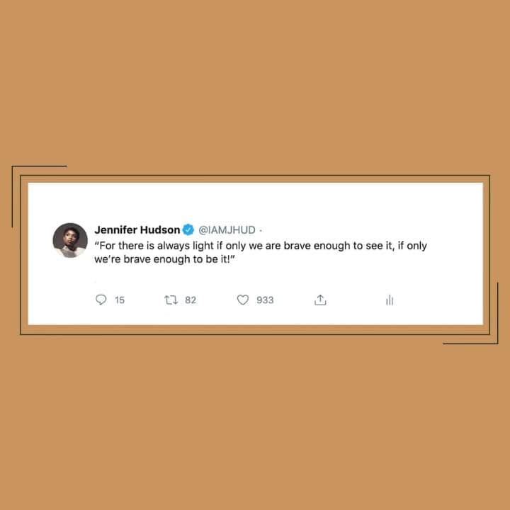ジェニファー・ハドソンのインスタグラム：「Powerful reminder from @amandascgorman ! Something really exciting coming this week Team Jhud !!」
