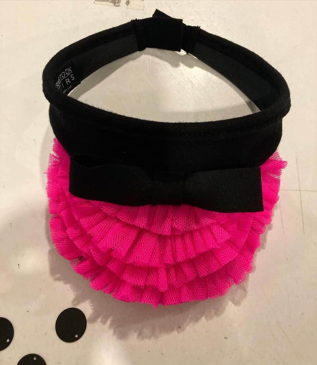 バーンストックスピアーズのインスタグラム：「Working on our collection for AUTUMN WINTER 21. We are super excited about this one. These frill visors are made from utility wool coat fabric mixed with tu-tu netting.  All our hats are created and crafted in our East London Studio.  To request a look-book please contact showroom@the-alphabet.co.uk  @the_alphabet_london」