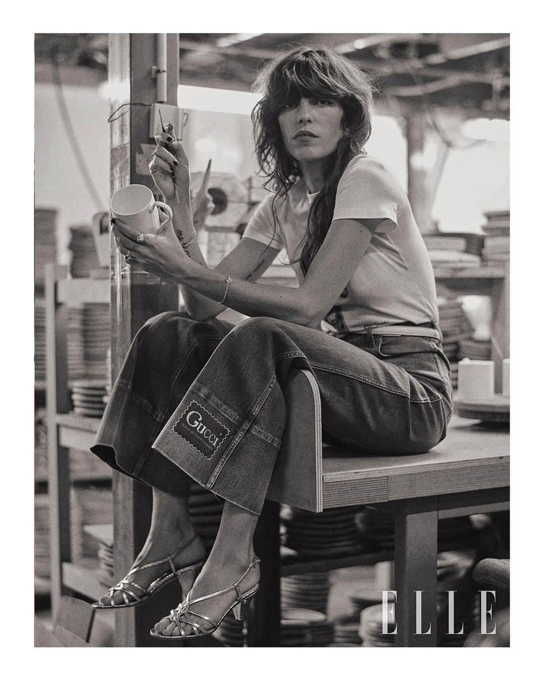 グッチさんのインスタグラム写真 - (グッチInstagram)「@loudoillon appears in @ellekorea’s December issue wearing a #GucciEpilogue look including denim pants with a Gucci label and metallic leather sandals. #LouDoillon is photographed by @hyungsik.kim and styled by #BangHoKwang. #AlessandroMichele @alessandro_michele #GucciEditorials」2月3日 22時00分 - gucci