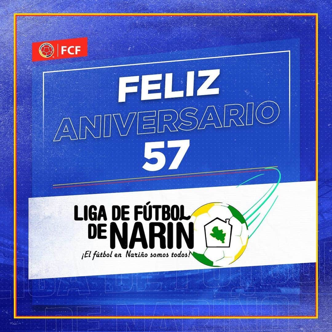 サッカー コロンビア代表チームのインスタグラム：「¡Feliz aniversario a la Liga de Fútbol de Nariño!  Desde la FCF enviamos nuestras felicitaciones por un año más de fútbol.   👏」