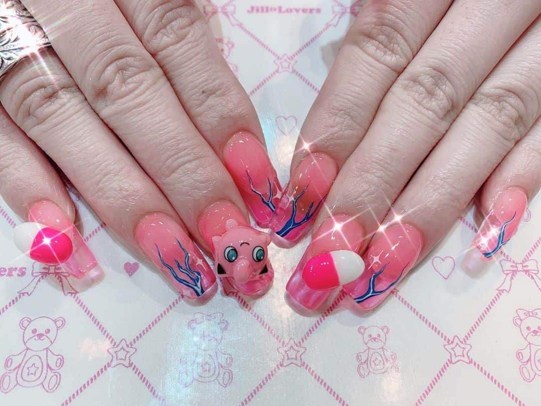 mamijinguのインスタグラム：「@aochanp 💖  #jillandlovers #nail #nailart #paragel #gelneil#gel #ネイル #ネイルアート #me #look #love #かわいい」