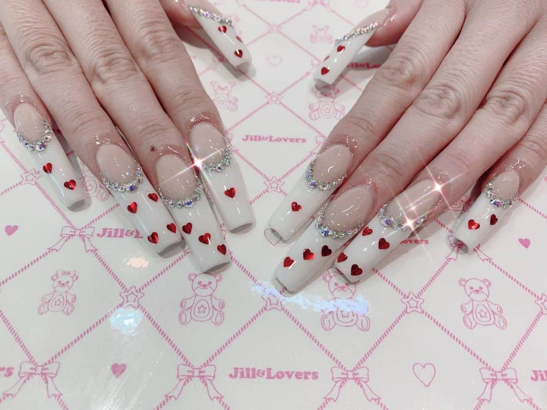 mamijinguのインスタグラム：「@moannu 💖🃏  #jillandlovers #nail #nailart #paragel #gelneil#gel #ネイル #ネイルアート #me #look #love #かわいい」