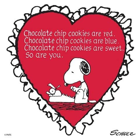 スヌーピーのインスタグラム：「You're as sweet as chocolate chip cookies 🍪」