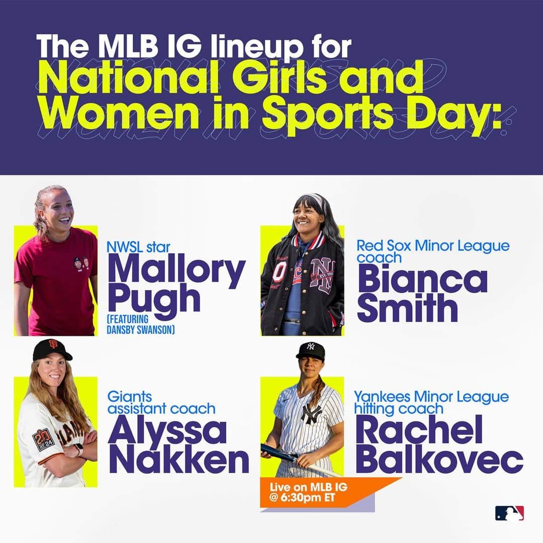 MLBさんのインスタグラム写真 - (MLBInstagram)「We've got a star-studded lineup for National Girls and Women in Sports Day! #NGWSD」2月4日 0時18分 - mlb