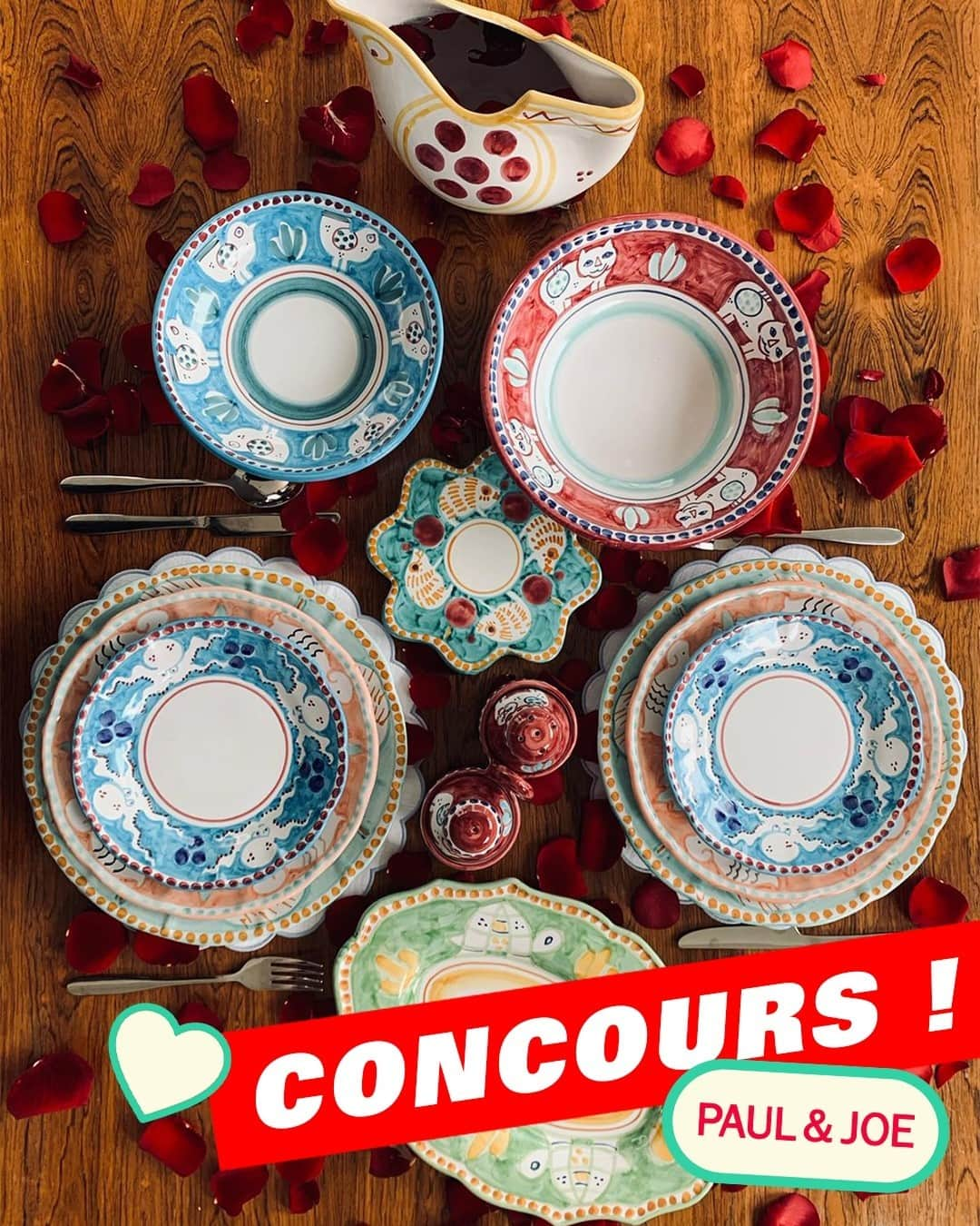 ポール&ジョーさんのインスタグラム写真 - (ポール&ジョーInstagram)「#GIVEAWAY Valentine's day is coming ! And we decided to offer you the chance to win a beautiful lover set of our Ceramica Assunta for this special dinner.⁠ -⁠ The set includes every piece of Ceramica in the photo, with a total value of 500€ :⁠ 2 Dinner plates⁠ 2 Lunch plates⁠ 2 Salad plates⁠ 2 Soup bowls⁠ 1 Serving bowl⁠ 1 Serving plate⁠ 1 Carafe⁠ 1 Salt and pepper set⁠ 1 Table mat⁠ -⁠ To participate, you just have to follow us, like this post, share it on story and tag your lover or your dearest friend ❤️⁠ -⁠ End of the giveaway on February 8th at 5PM (Paris time)⁠ Giveaway open worldwide, shipping included 🌍⁠ -⁠ #Concours #PaulandJoe #Ceramica #Contest #Valentine #Dinner #Tablewar #Ceramique #Handmaid」2月4日 2時31分 - paulandjoeparis