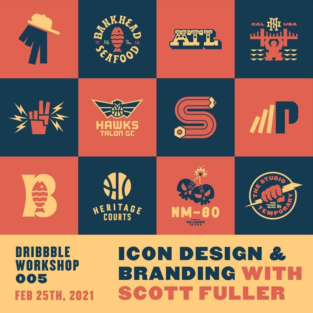Dribbbleさんのインスタグラム写真 - (DribbbleInstagram)「🙌 "You have to be willing to put in the work and remember that there are no excuses."   Meet Scott Fuller–designer, illustrator, and the one-man dynamo behind @studiotemporary—a design studio rooted in the belief that hard work does indeed pay off.  The Studio Temporary is known for painstakingly refining and perfecting all the iconography, wordmarks, and illustrations that brands entrust him to bring to life.  That’s why we’re SO excited Scott’s going to be hanging out with us on February 25 as part of our next #DribbbleWorkshop: Learn Icon Design & Branding with The Studio Temporary ✏️  Scott’s going to be sharing his tricks of the trade to help you do the work, but with even more striking results—the same workflow he puts to use in his own work, each and every day.   Tap the link in our bio to reserve your spot today! We hope to see you there.  #design #graphicdesign #branding #wip #logodesign #logo #logodesigner #graphicdesigner #dribbble #process #icondesign」2月4日 3時09分 - dribbble