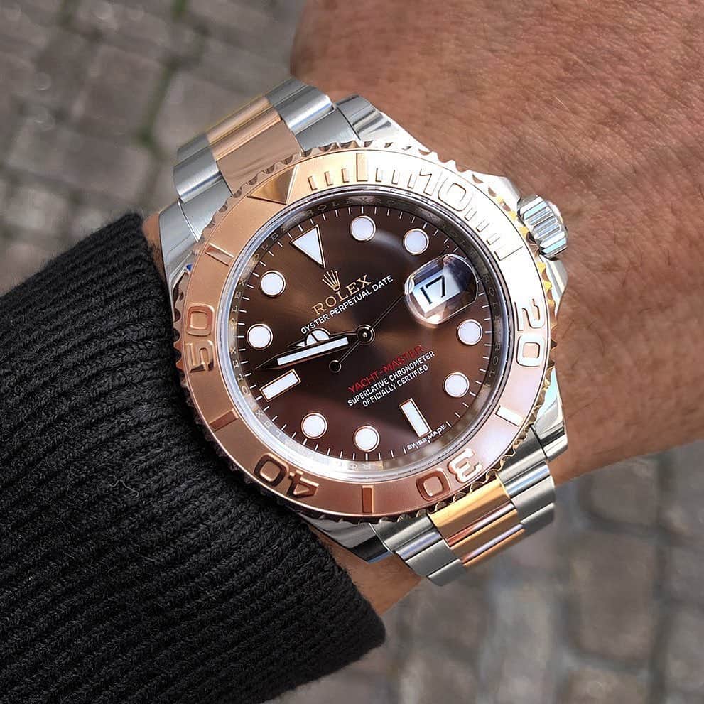 Daily Watchさんのインスタグラム写真 - (Daily WatchInstagram)「Rolex Yacht Master Ref 126621 in steel and gold with chocolate dial 🤩 Photo by @watchesofwales」2月4日 3時04分 - dailywatch