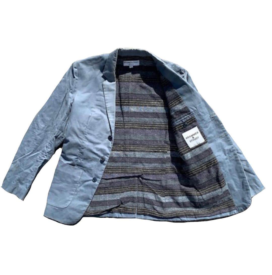 クラマー&スタウトのインスタグラム：「Wax cotton 3 button patch pocket blazer. Fully flannel lined. 4 button surgeons cuffs. One off shown at Men’s Week fashion show in New York. Size 36.」