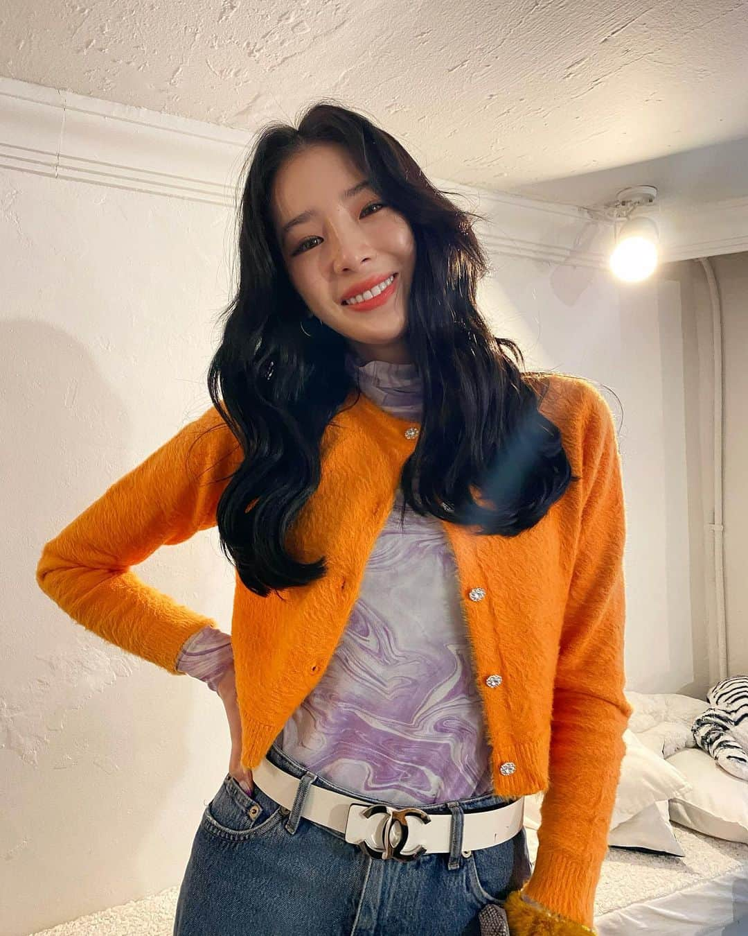 アイリーン・キムさんのインスタグラム写真 - (アイリーン・キムInstagram)「Lookin’ like a bag of skittles🧡💜💛」2月4日 13時20分 - ireneisgood